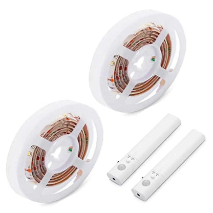 LED strip light kit with two rolls of flexible LED tape and two remote controllers